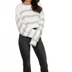 NEW FALCON PARK gracelynn knit top stripe in white